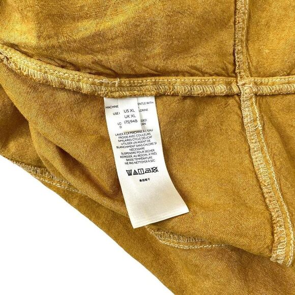 Anthropologie Pilcro linen blend Flounced Mini Skirt‎ Size XL yellow mustard - Picture 9 of 10